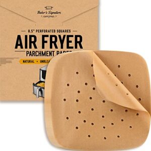 Bamboo Steamer Liner, 8.5″ Air Fryer Parchment Paper Liners Sheets – 220pcs Unbleached Bamboo Steamer Basket Liners – Easy Cleanup, Will Not Burn or Curl, Non-Toxic & Volume Pack by Baker’s Signature