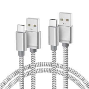 Basesailor iPhone 16 15 Pro Max Charger Cord,USB to USB C Cable 6.6FT/2Pack,Type C Charging Power Cord for Apple iPad 10,Samsung Galaxy AI S25 S24 S23 S22 S20 Plus Ultra,A52 A53 A54,Google Pixel 9,16e