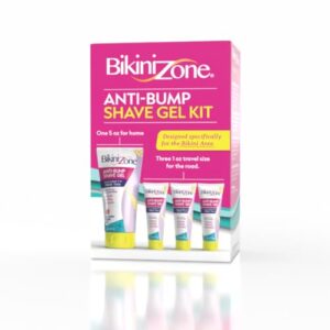 Bikini Zone Soothing Shave Gel Combo Set, 5 Oz Full Size and 3 Travel 1 Oz Minis