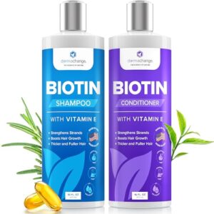 Biotin Shampoo and Conditioner Set – Hair Growth Shampoo and Conditioner for Men & Women – Shampoo Conditioner for Dry, Damage & thinning hair with Tea Tree, Manuka Honey & Rosemary 16oz