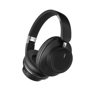 Bluetooth Over-Ear Headphones, Foldable Wireless Headphones with Hidden Mic for Cell Phone, PC, Laptop, Suitable for Music, School, Workouts, and Gaming (Black)