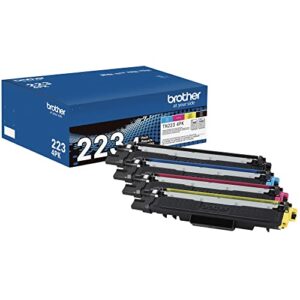 Brother Genuine Standard-Yield Toner Cartridge Four Pack TN223 4PK – includes one cartridge each of Black, Cyan, Magenta & Yellow Toner, Standard Yield, Model: TN2234PK