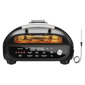 CANDY™ Indoor Grill and Air Fryer Combo with Ceramic Accessories, 7-IN-1 Digital Display, 360° Heating Electric, 500°F Max, Large Viewing Window, Roast, Bake & Dehydrate, Adjustable Temps, Easy Clean