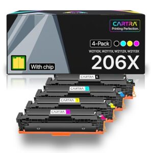 CATRA 206x High Yield Toner Cartridge Compatible with 206X Toner Cartridge Set, Works with Color Laser Jet Pro MFP M283fdw M283fdn M283cdw, M255dw, M255nw, M282nw 4Pack W2110X