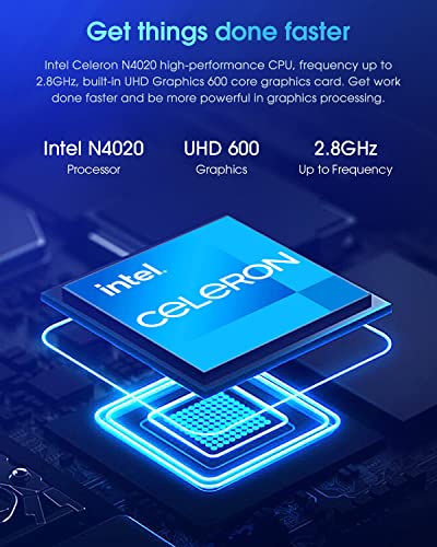 CHUWI HeroBook Pro 14.1'' Laptop, 256GB SSD 8GB RAM, Windows 11 Laptops, 2TB SSD Expand, Intel Celeron N4020(up to 2.8GHz), 2K FHD IPS Display, Ultra Slim, Mini-HDMI, 5G WiFi, USB3.0, Webcam,TF Card - Image 3