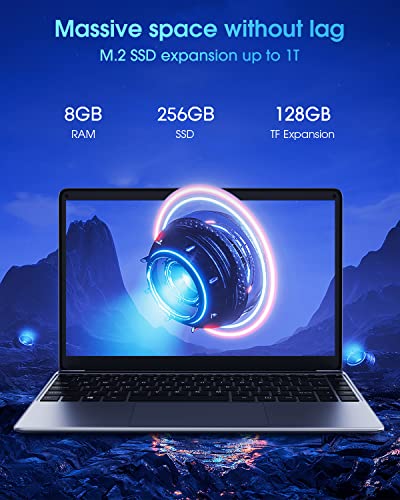 CHUWI HeroBook Pro 14.1'' Laptop, 256GB SSD 8GB RAM, Windows 11 Laptops, 2TB SSD Expand, Intel Celeron N4020(up to 2.8GHz), 2K FHD IPS Display, Ultra Slim, Mini-HDMI, 5G WiFi, USB3.0, Webcam,TF Card - Image 4