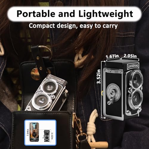 CHUZHAO Vintage Mini Digital Camera, Retro-Style Point and Shoot, 1080P Video & Photo Autofocus, Portable Compact Pocket Camera with 16GB Card for Beginners Teens Adults Black - Image 6