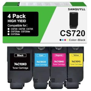CS720 Toner Cartridge Compatible for Lexmark CS720 CX725 CS725 Toner Cartridges for CS720 CS720DTE CS720DE CX725 CX725DE CS725 CS725DE Printer