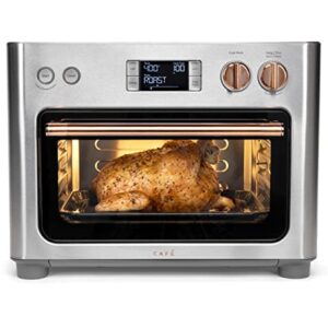 Café Couture Oven with 14 essential cooking modes, including Air Fry, CrispFinish, Bake, Broil, Roast, Toast, Pizza, WiFi & Smart Connected, Voice Control, Countertop Small Appliances, Steel Silver