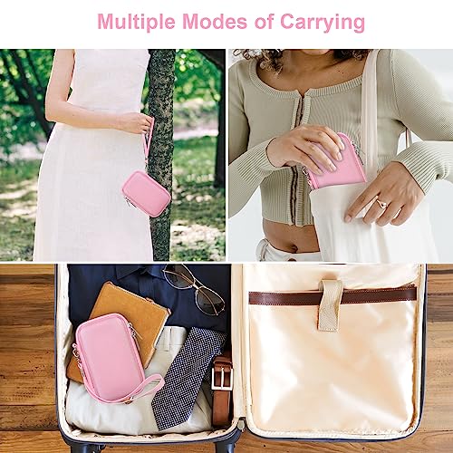 Canboc Camera Case for Canon PowerShot G7 X Mark II/ G7X Mark III Digital 4K Vlogging Camera, Point and Shoot 4K Video Camera Bag, Zipper Mesh Pocket fits USB Cable, Batteries, Pink - Image 4