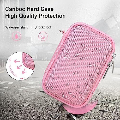 Canboc Camera Case for Canon PowerShot G7 X Mark II/ G7X Mark III Digital 4K Vlogging Camera, Point and Shoot 4K Video Camera Bag, Zipper Mesh Pocket fits USB Cable, Batteries, Pink - Image 5