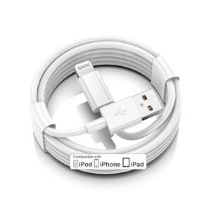 Car iPhone Carplay Cable, Car Charger Cord, USB A to Lightning Cable Fast Charging & Data Transfer for iPhone 14/13/12/11 Pro Max XR XS X 8 7 6 Plus SE Tangle-Free,3ft White