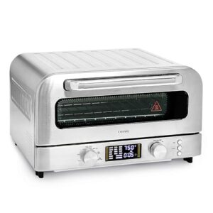 Cassia Countertop Electric Air Fryer Pizza Oven, 12″ Capacity, 20L, 1800W, Heats up to 750°F, 16 Presets, Includes Pizza Stone, Peel, Fry Basket, Stainless Steel