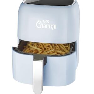 Charmi 5QT Air Fryer – Beautiful Retro Design, Stylish Countertop Look, Nonstick & PFAS-Free, Digital Touchscreen, 8 Cooking Presets, Dishwasher Safe (Pastel Blue)