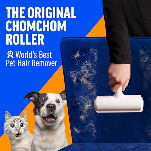 ChomChom Roller Pet Hair Remover and Reusable Lint Roller - Cat and Dog Hair Remover for Furniture, Couch, Carpet, Clothing and Bedding - Portable, Multi-Surface Fur Removal Tool (White) - Image 4