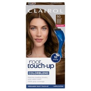 Clairol Root Touch-Up by Nice’n Easy Permanent Hair Dye, 5G Medium Golden Brown Hair Color, Pack of 1