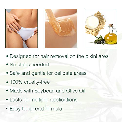 Clean + Easy Brazilian Wax – Hard Wax Bikini Hair Removal for Intimate Areas, No-Strip Formula for Coarse Hair, 14 oz - Image 4