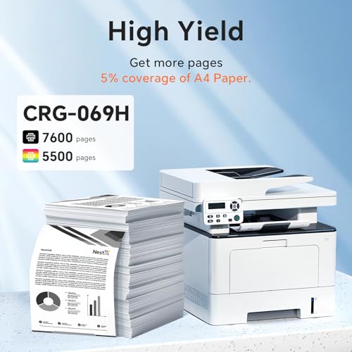 Compatible CRG-069H 069 Toner Cartridge Set Replacement for Canon 069 069H with CHIP for imageCLASS MF751Cdw LBP674Cdw LBP673Cdw MF753Cdw Printer (B/C/M/Y, 4-Pack) - Image 4