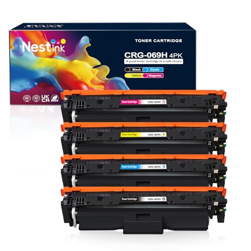 Compatible CRG-069H 069 Toner Cartridge Set Replacement for Canon 069 069H with CHIP for imageCLASS MF751Cdw LBP674Cdw LBP673Cdw MF753Cdw Printer (B/C/M/Y, 4-Pack) - Image 2