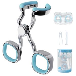 Contact Lens Applicator Tool, Eye Opener for Contacts for Easy Insertion and Removal, with Contact Lens Case, Sucker+Tweezer with Soft Tip, Blue