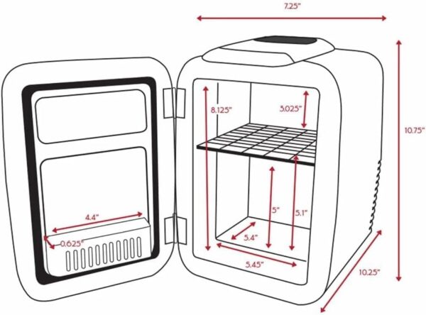 Cooluli Mini Fridge for Bedroom - Car, Office Desk & Dorm Room - Portable 4L/6 Can Electric Plug In Cooler & Warmer for Food, Drinks, Skincare Beauty & Makeup - 12v AC/DC & Exclusive USB Option, Black - Image 4