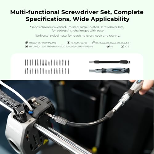 Creality 3D Printer Tool Kit, 74Pcs 3D Printing Tool Wrap Kit Assembly/Removal/Filament Cutting Set 3D Printer Accessories for All FDM Printers Cleaning Finishing Printing - Image 7