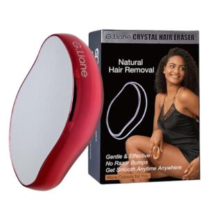 Crystal Hair Eraser,Upgraded Painless Crystal Hair Remover,Effective Nano Glass Hair Removal Device and Skin Exfoliation,Body Epilator for Women and Men(Red)