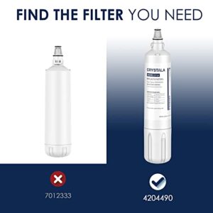 Crystala Filters Water Filter Replacement for Sub-Zero 4204490, 4290510 Refrigerator Water Filter, Pack of 3