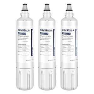 Crystala Filters Water Filter Replacement for Sub-Zero 4204490, 4290510 Refrigerator Water Filter, Pack of 3