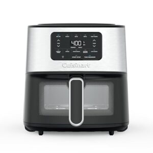 Cuisinart Air Fryer Oven, 6-Qt Basket Stainless Steel Air Fryer, Kitchen Dishwasher-Safe Parts with 5 Presets Roast, Bake, Broil, Air Fry and Keep Warm, Quick & Easy Electric Fryer, AIR-200