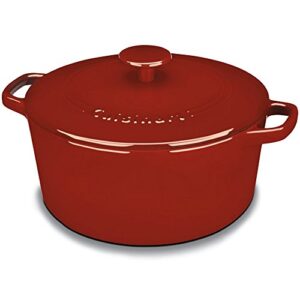 Cuisinart Chef’s Classic Enameled Cast Iron Round Covered Casserole (Cardinal Red, 5- Quart)