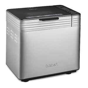 Cuisinart Convection Bread Maker Machine-16 Menu Options, 3 Loaf Sizes up to 2lbs, 3 Crust Colors-Includes Measuring Cup + Spoon & Kneading Hook, CBK-210, 12.25″ x 8.85″ x 13″, Stainless Steel