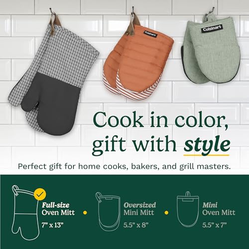 Cuisinart Kitchen Oven Mitts – Heat-Resistant Kitchen Mitts for Oven with Non-Slip Neoprene Palm, Long Cuff, and Cotton Filling – Durable Oven Gloves for Cooking, Baking, & Grilling (Chambray) - Image 7