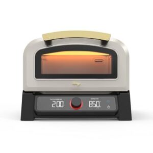Current® Model P Smart Electric Pizza Oven, 12-Inch, 850°F Max, 5 Cooking Modes, App Connectivity for Temperature Monitoring & Custom Cooking Times, Compact for Indoor & Outdoor Use, Beige