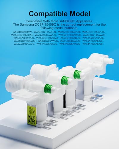 DC97-15459Q Washer Water Inlet Valve - Compatible with Samsung Washing Machine Parts, Replace AP7187126, EAP16735204, WA52A5500AV, WA55A7300AE, WA51A5505AC/US - 1 Year Warranty - Image 5