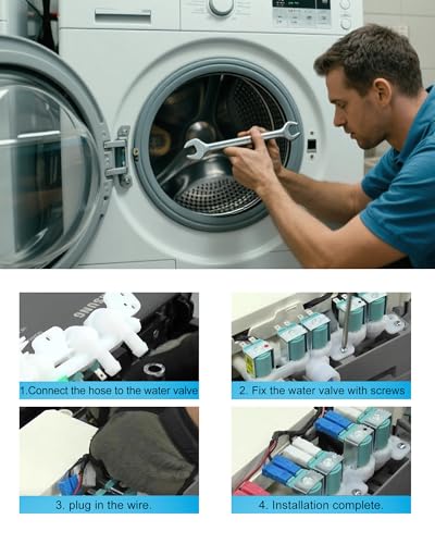 DC97-15459Q Washer Water Inlet Valve - Compatible with Samsung Washing Machine Parts, Replace AP7187126, EAP16735204, WA52A5500AV, WA55A7300AE, WA51A5505AC/US - 1 Year Warranty - Image 6