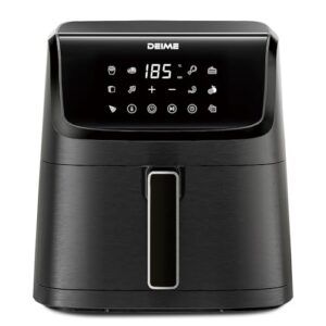 DEIME Air Fryer 7.2 QT 1700W Oilless Oven Healthy Cooker Air Fryers Large Capacity with 8 Presets, Visible Cooking Window, LCD Touch Screen, Customerizable Cooking, Non-Stick Basket (Black)