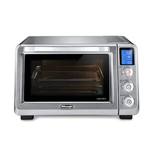 De’Longhi 10-in-1 Digital AirFryer, 24L, True Convection Toaster Oven with Internal Light, Grills, Broils, Bakes, Roasts, Reheats, Preset for Cookie & Pizza, 1800-Watts, Stainless Steel