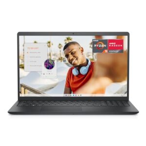 Dell Inspiron 15 3535 Laptop – 15.6-inch FHD (1920 x 1080) Display, AMD Ryzen 5 7520U Processor, 8GB DDR4 RAM, 512GB SSD, AMD Radeon Graphics, Windows 11 Home, 6-Months Migrate – Carbon Black