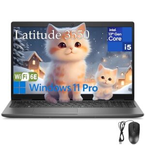 Dell Latitude 3550 Business Laptop Computer, 32GB DDR5 RAM, 1TB PCIe SSD, 13th Gen Intel 10-Core i5-1335U (Beat i7-1255U), 15.6″ FHD, WiFi 6E, Bluetooth 5.3, USB4 Type-C, Windows 11 Pro