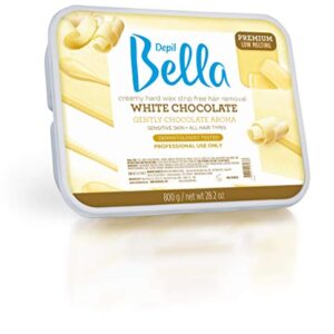 Depil Bella White Chocolate Hair Removal Wax | 28.2oz | High Performance Hard Wax for Sensitive Skin | Elastic and Creamy Texture | Full Body Wax for All Hair and Skin Types