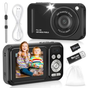 Digital Camera for Kids, WITYEAH 48MP FHD 1080P Point and Shoot Digital Cameras with 16X Zoom Anti-Shake, Compact Portable Cameras for Photography, for Boys Girls Teens Beginners