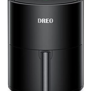 Dreo Air Fryer – 100℉ to 450℉, 4 Quart Hot Oven Cooker with 50 Recipes, 9 Cooking Functions on Easy Touch Screen, Preheat, Shake Reminder, 9-in-1 Digital Airfryer, Black, 4L (DR-KAF002)