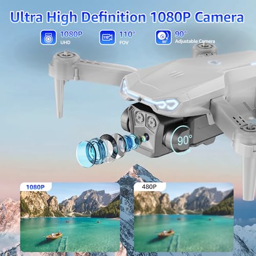 Drone with Camera for Kids & Adults, 1080P HD Mini FPV Drones with Altitude Hold, One-Key Take Off/Landing, Headless Mode, 360° Flips, Speed Adjustment, Toys Gifts for Boys Girls, Beginner - Image 3