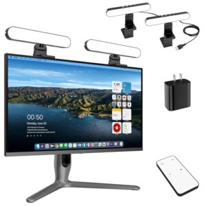 Dual-Lamp Video Conference Lighting Kit, Webcam Monitor Light with Remote and Touch Control, Zoom Lighting for Computer, Light for Laptop/Podcast/Streaming/Video Calls/Zoom Meetings