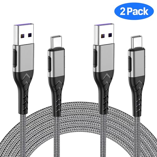 Durcord USB C Cable, Upgarded 2Pack 10ft Fast USB Type C Charging Cable for Android/Phone/Pad/Laptop, Type C Charger Braided USB Cable Compatible withi Phone 16/15/Pro/Plus/Max/Sam.Sung-Silver - Image 3