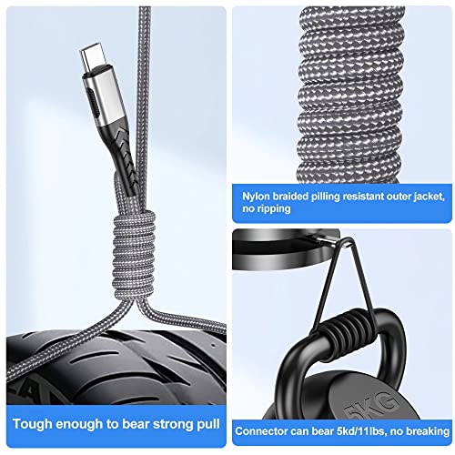 Durcord USB C Cable, Upgarded 2Pack 10ft Fast USB Type C Charging Cable for Android/Phone/Pad/Laptop, Type C Charger Braided USB Cable Compatible withi Phone 16/15/Pro/Plus/Max/Sam.Sung-Silver - Image 5