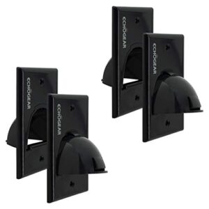 ECHOGEAR Black in Wall Cable Hider – 4 Pack Single Gang Pass Through with Drywall Brackets Included – Manage & Conceal 8 Low Voltage Cords – Quick Install with Cutting Template