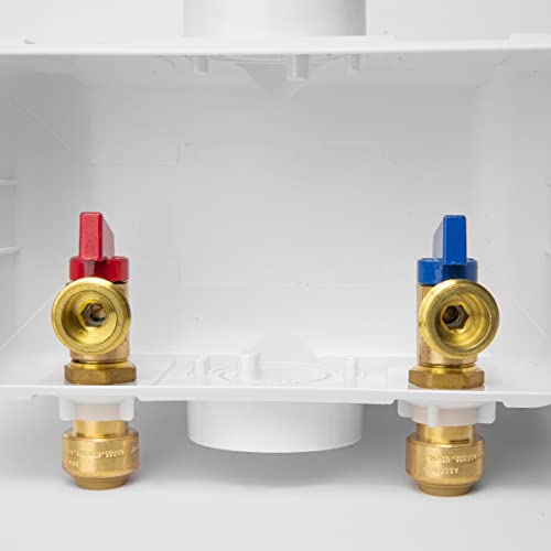 EFIELD Premium Washing Machine (Laundry) Outlet Box with Center Drain, 1/2-Inch Push-Fit x 3/4" MHT Connection White (Standard) - Image 3