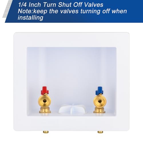 EFIELD Universal Washing Machine Outlet Box, 1/2-inch Pex Crimp Inlet x 3/4 inch MHT Outlet Connection, Center Drain - Image 6